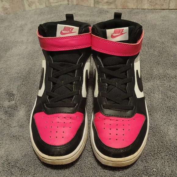 Nike Black and Pink High-Top Sneakers - Picture 3 of 6